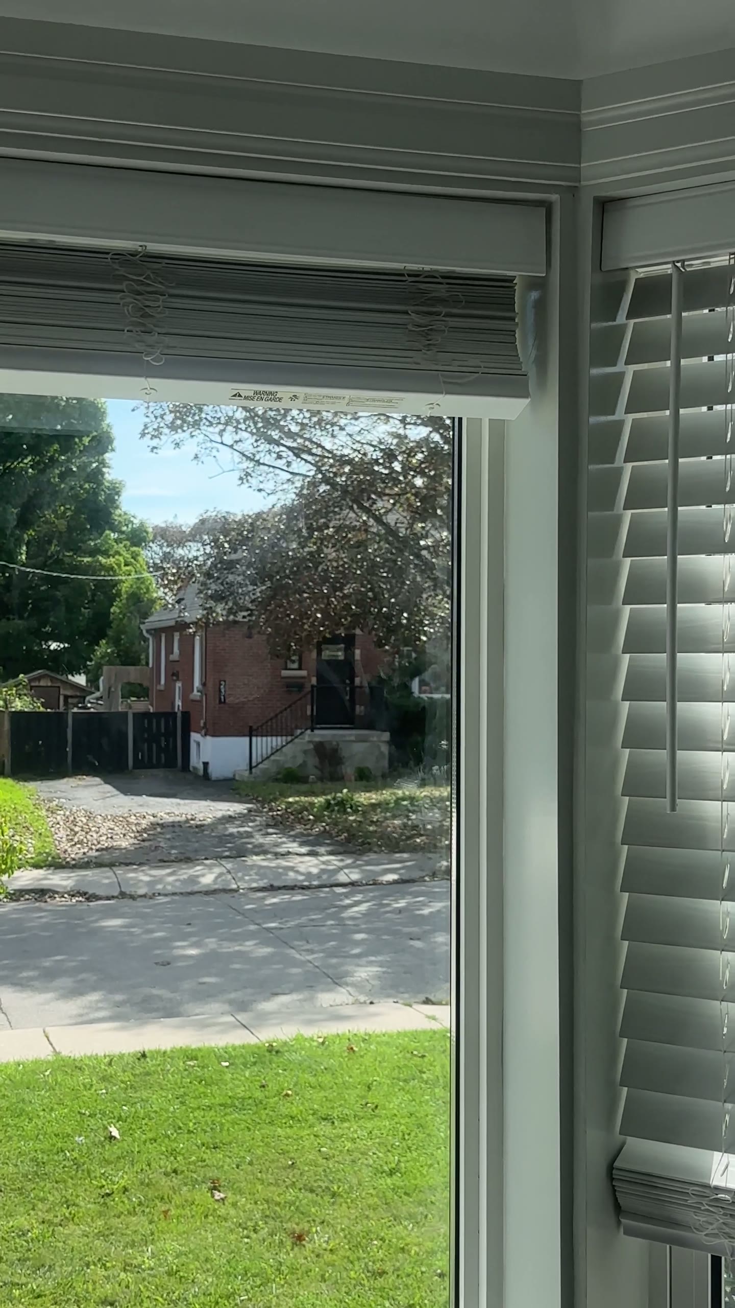 Interior view through newly installed residential window glass